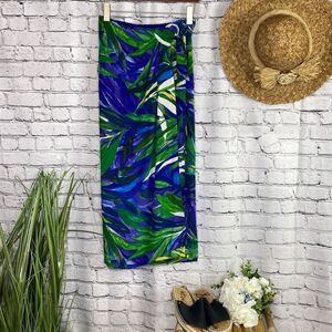 Vintage Dorothy Schoelen Platinum Tropical Wrap Skirt‎ ladies size 6